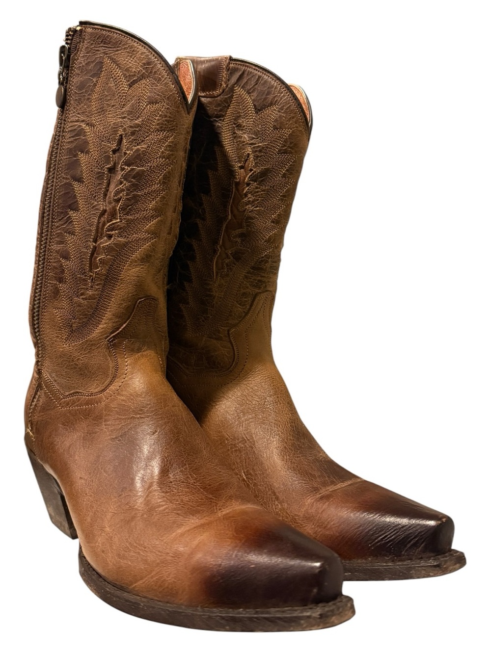 Dan Post Trish Zip Brown Leather Boots 3631 Women’s Sz 8 - Picture 2 of 8